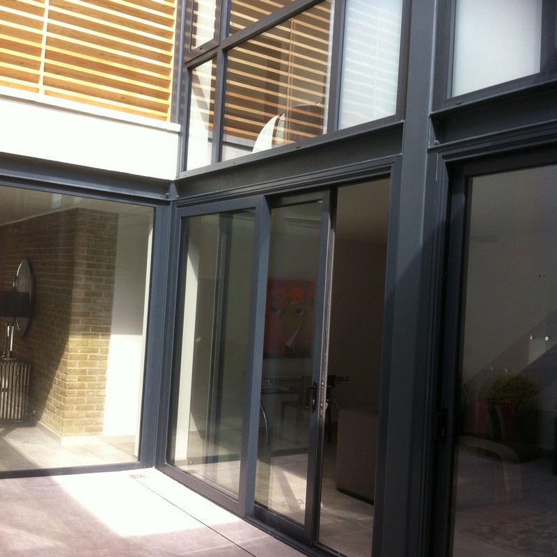 Anthracite aluminium sliding patio doors fitted in Waltham Cross